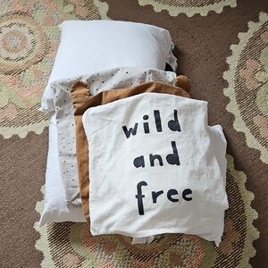 H&M Home Kids White and Brown Kids Feather Pillow Set